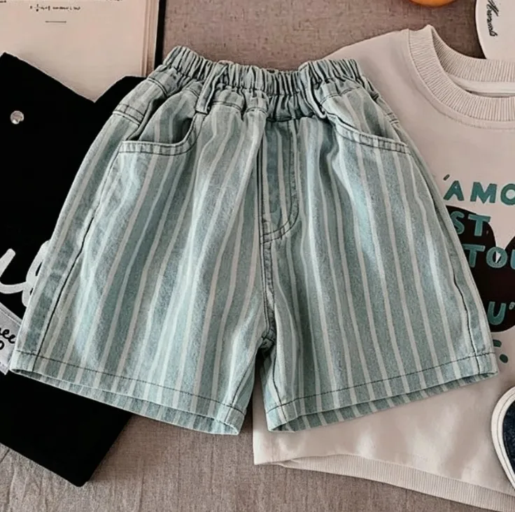 

Boys' and Girls' Jeans Spring and Autumn 2026 New Style Fashionable Spring and Autumn New Striped Pants