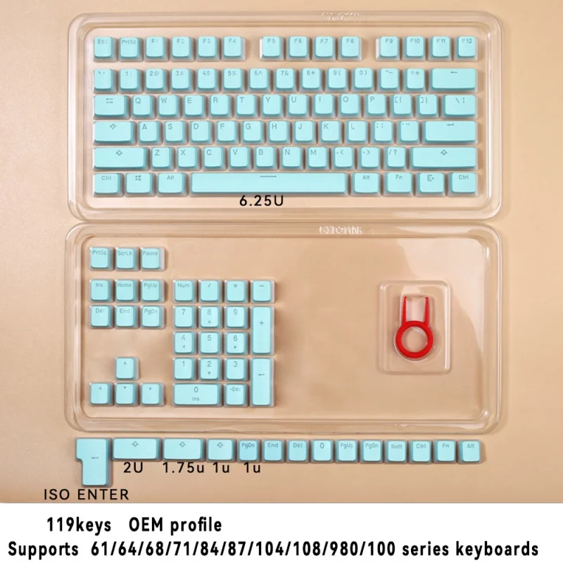 PBT بودنغ keycap OEM الشخصي ل 61/87/104/108/64/68/84/96/980 مجموعات أغطية المفاتيح