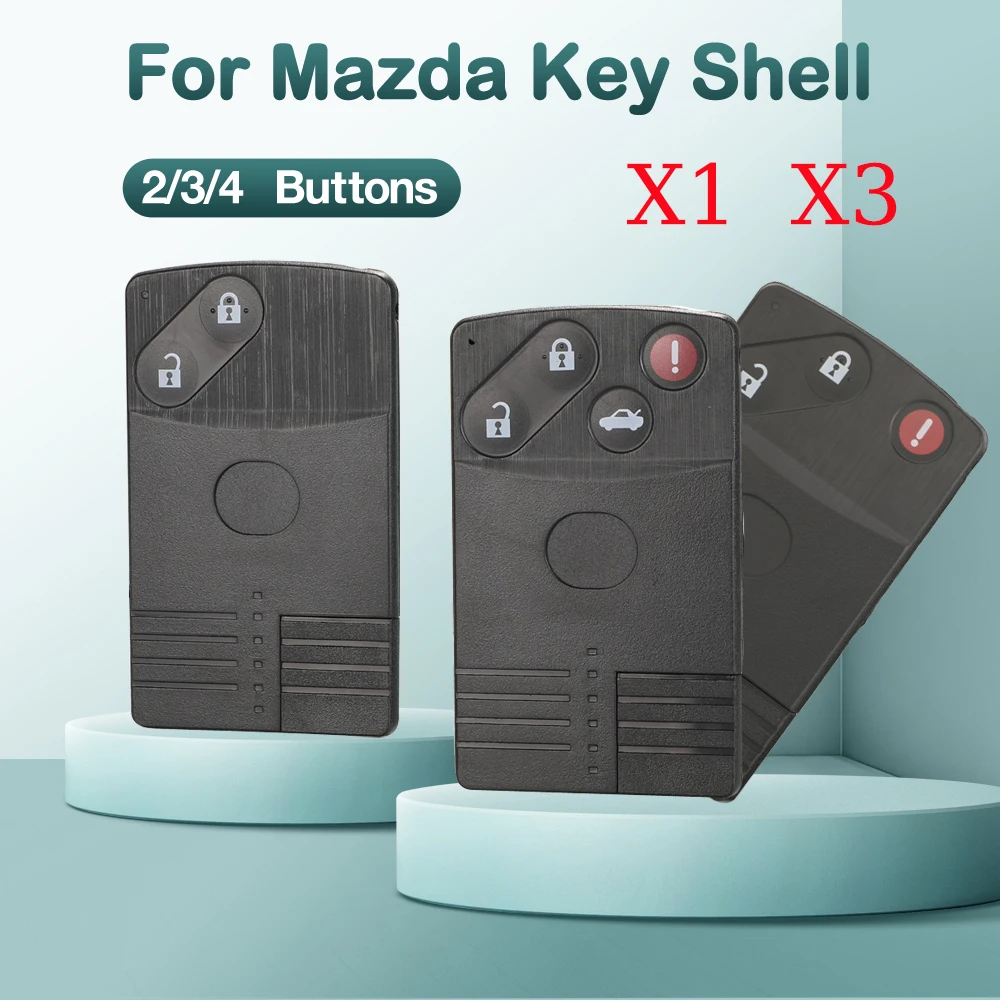 

jingyuqin X1 X3 Remote Car Key Shell Case For Mazda 5 6 CX-7 CX-9 RX8 Miata MX5 Replacement Cover Fob