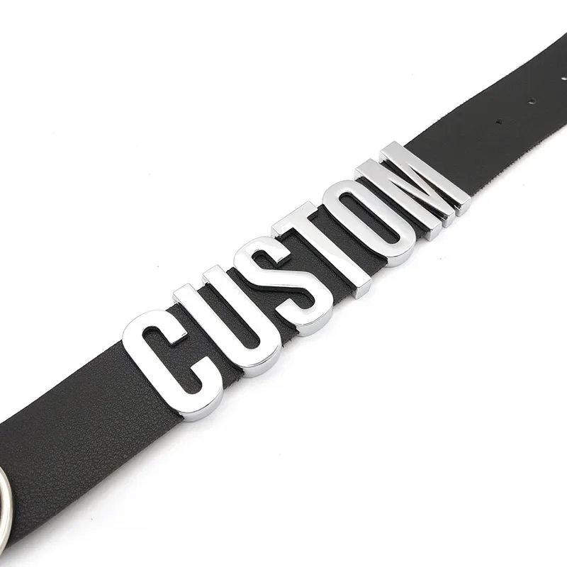 Black Goth Belt PU Customized Letters Choker Necklace Punk Sexy Men Women Personalized Collars Buckle Chocker Cosplay Jewelry - view 4