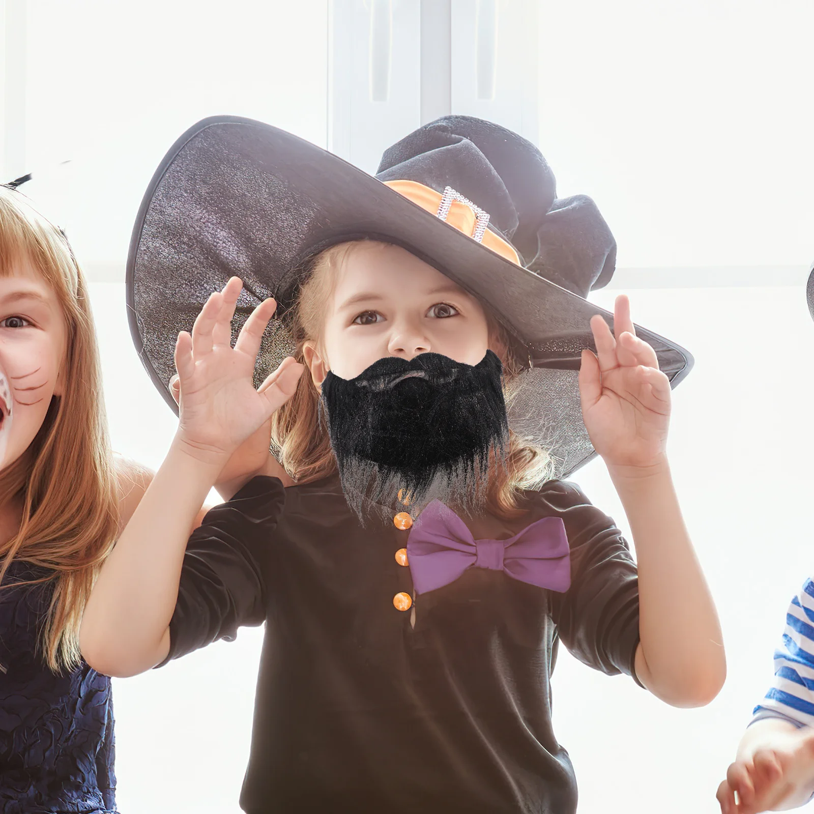 3 قطع من شهم اللحية المزيفة، شارب مريح صديق للبشرة لحفلات الهالوين التنكرية، مرحلة الأداء #4