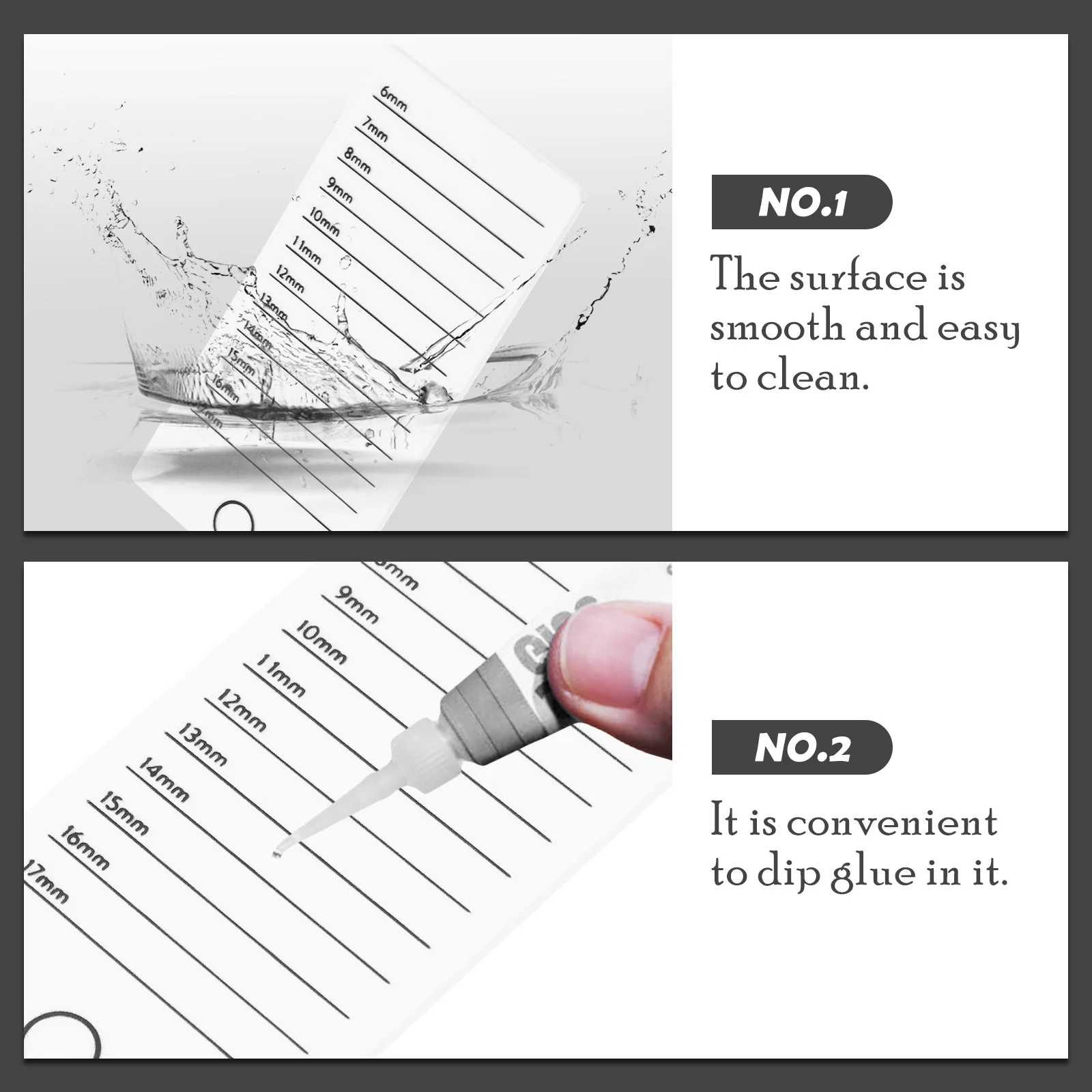 

Acrylic False Eyelash Display Board Length Marks Organizer for Professional Personal Use Beauty Salon Tool Eyelash Display Board