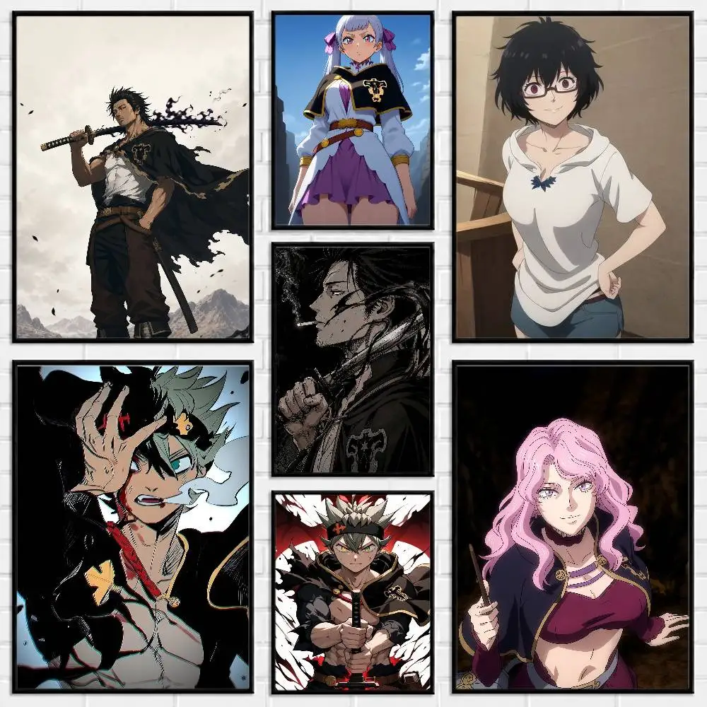 Hot B-Black Clover Poster Versatile HD Waterproof Wall Art Self-Adhesive Decor for Any Space Ideal Gift