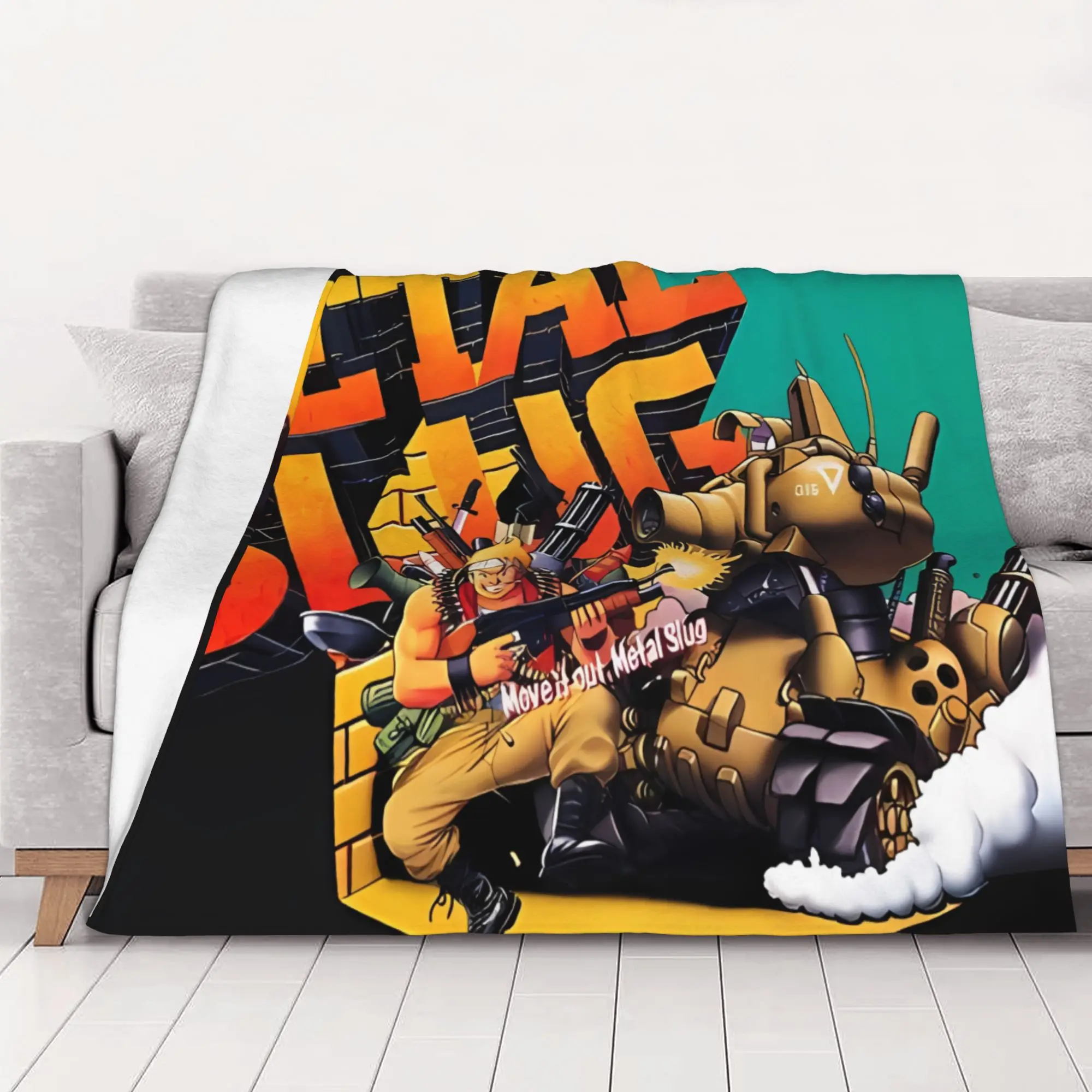 1PC Metal Slug  Arcade Action Metal Slug home room decorations Winter Blankets for Adults Bedding Home Interior Sofa Knee