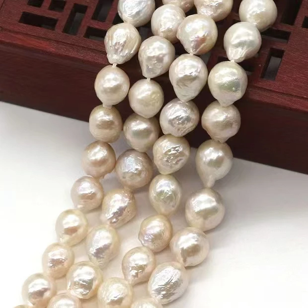 

Natural Rare 10-13mm Huge white Baroque Pearl Necklace 18'' AAA