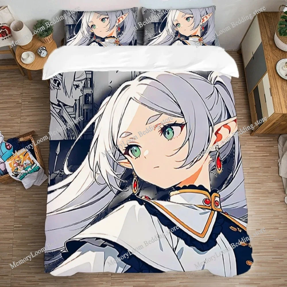 

Queen Bed Comforter Sets Bedding Decorations Quilt Cover Set Fashion F-Frieren Beyond Journey's Ends Duvet Covers Pillowcase Art