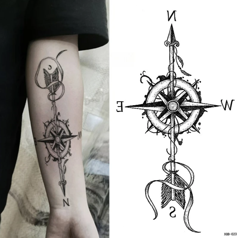 

Small full arm body tattoo sticker arrow Waterproof temporary tattoo stickers