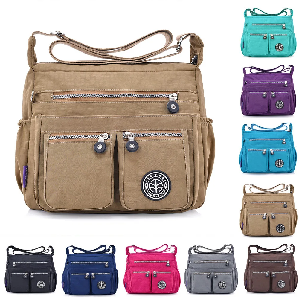 Women Nylon Messenger Bags Designer Handbags Waterproof Casual Shoulder Bags Multi-pocket Zipper Crossbody Bags Female Bolsa