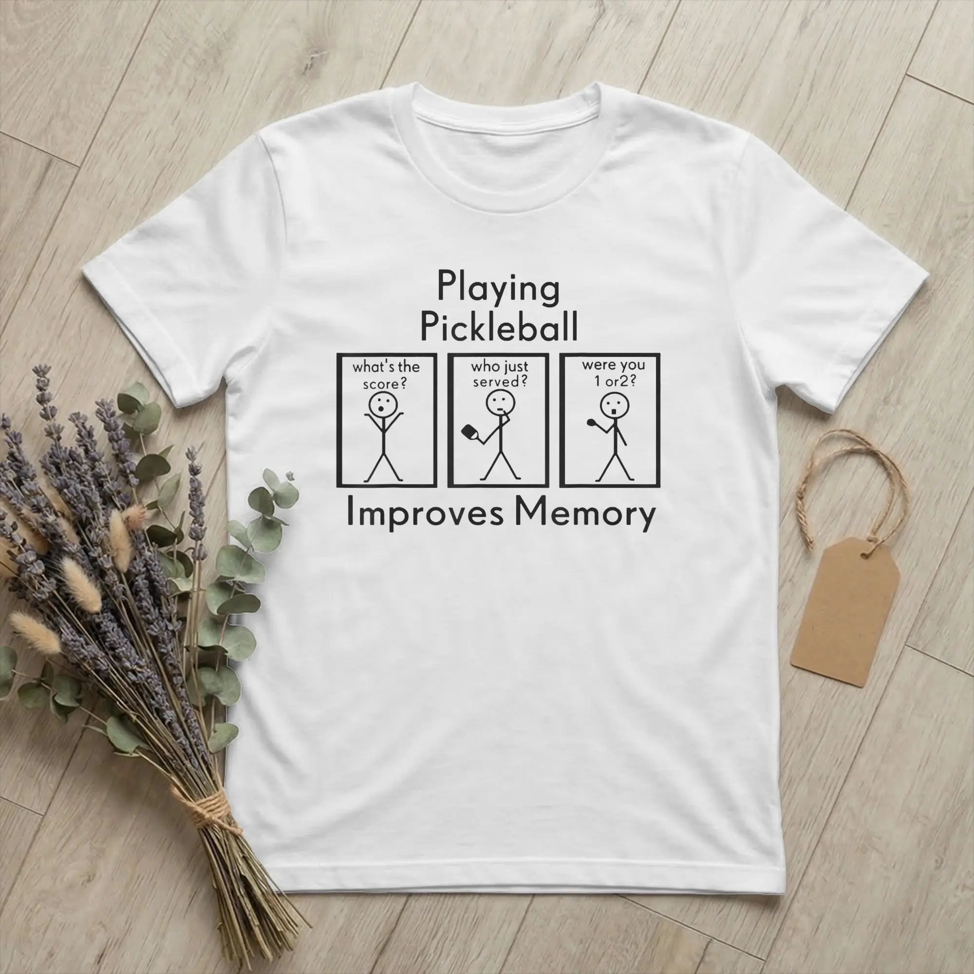 Playing Pickleball Improves Memory T Shirt Men 100% Cotton Funny T-Shirts Crew Neck Funny Player Tee Shirt Short Sleeve Clothes