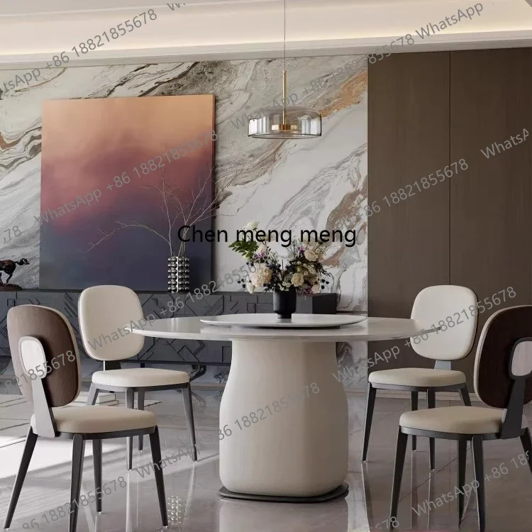 

Новинка: Современный простой и стильный обеденный стол в стиле французского шика из натурального мрамора, роскошный каменный стол для дома или виллы премиум-класса.