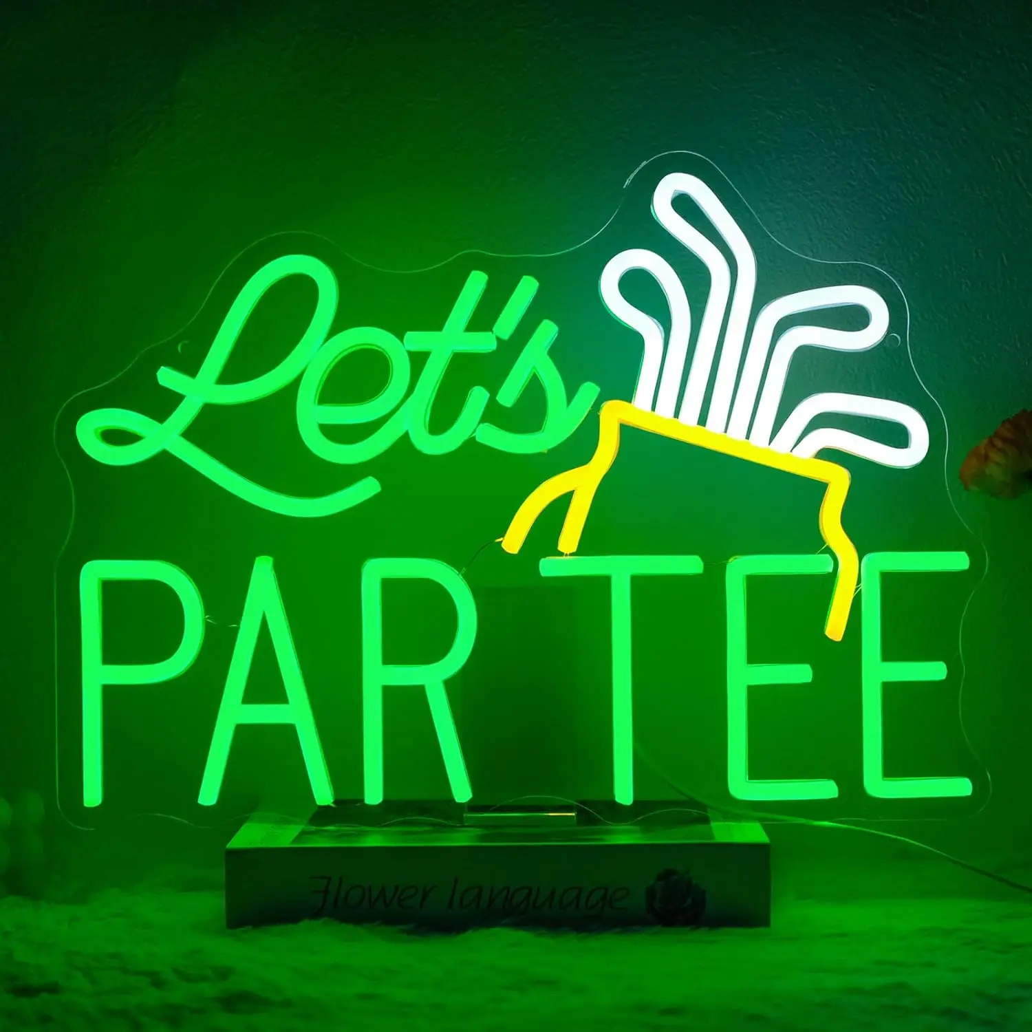 

Неоновая вывеска Let's Par Tee, настенный светильник USB, неоновая подсветка для гольфа, для гольф-клуба, игровой комнаты, спортзала, спортивных вечеринок, декора спальни, подарок