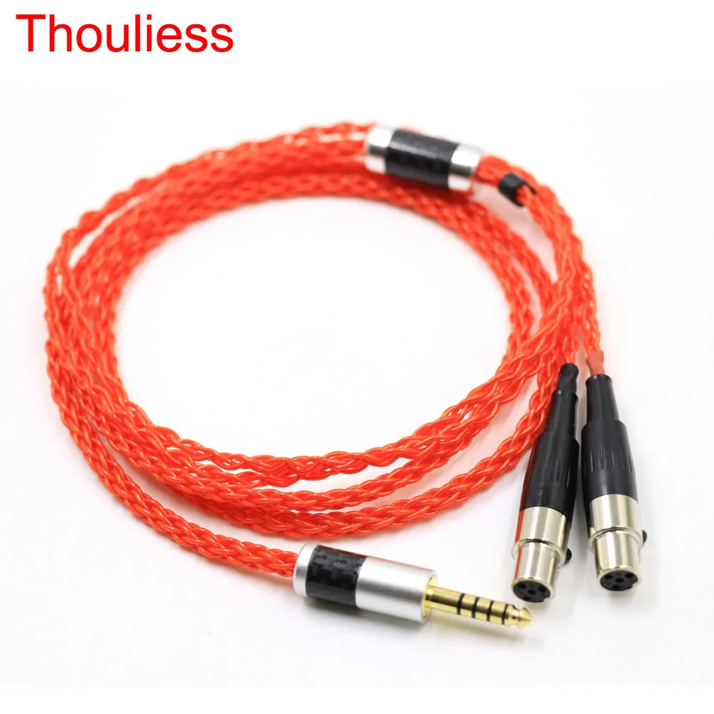 Orange Silver Plated 2.5/3.5/4.4mm/XLR Balanced Earphone Headphone Upgrade Cable for Audeze LCD-3 LCD3 LCD-2 LCD2 LCD-4