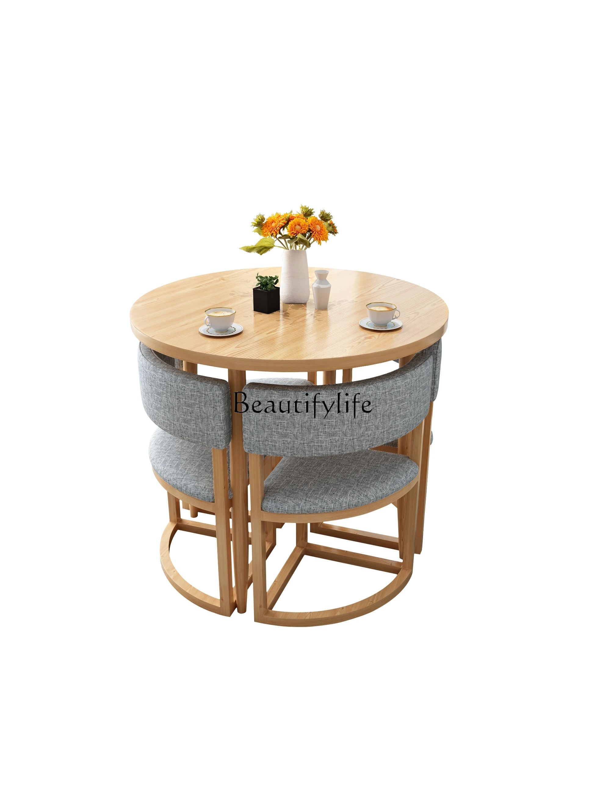 

Storage Reception Negotiation Milk Tea Shop Coffee Shop Small Apartment Balcony Small round Table and Chair