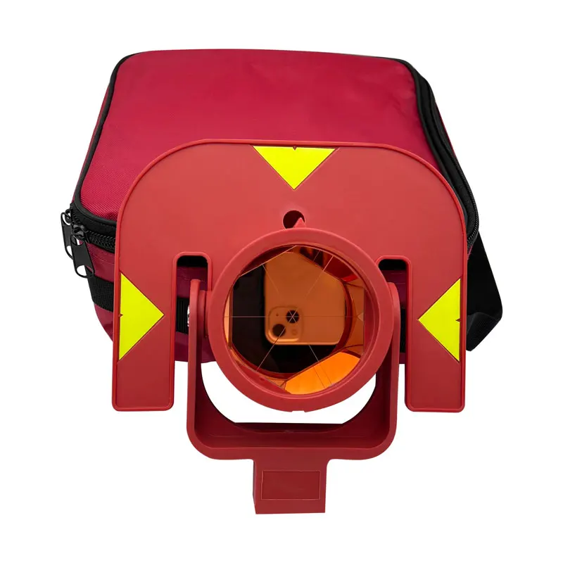 GPR111 Red Single Prism Replacement For Total Stations Prism Surveying Instrument Offset 0mm Constant With Soft Bag