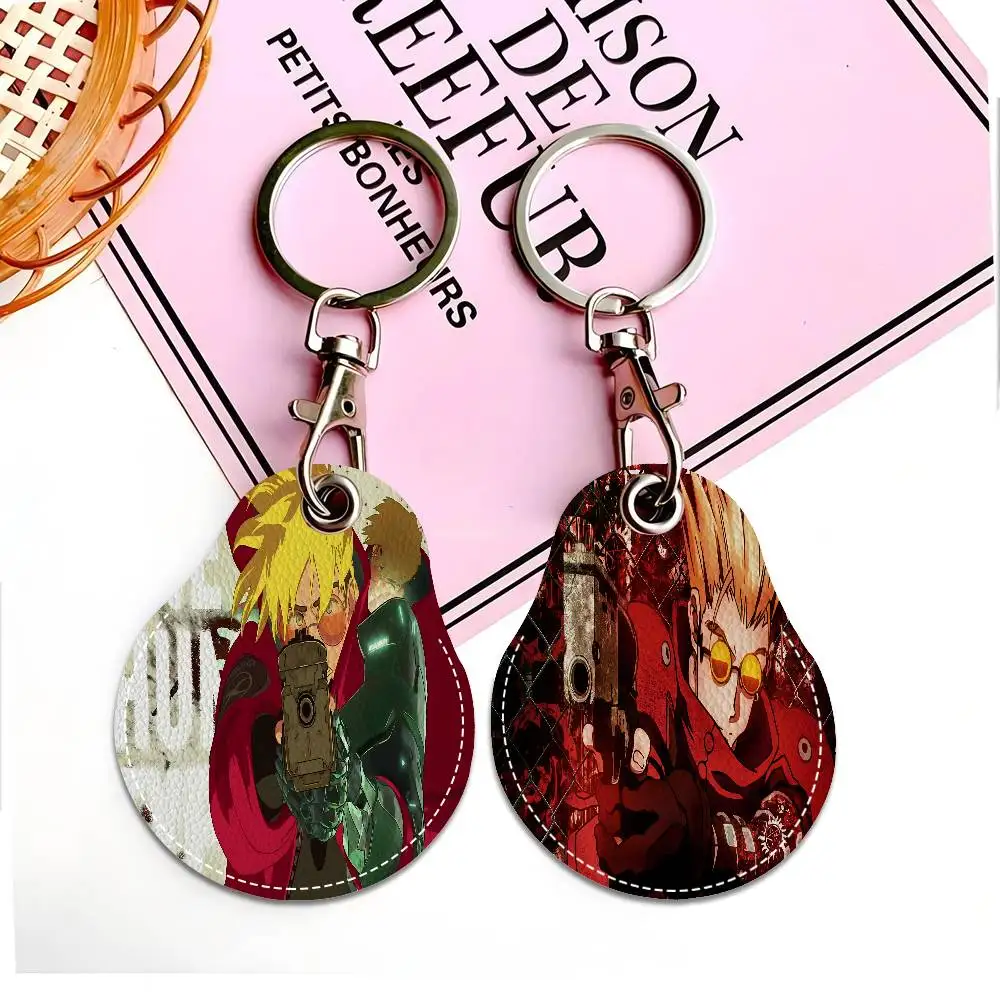 Anime Trigun Stampede Adorable Teardrop Acc Control Card Protector Bus Keychain Elevator Card Holder Student PU Material