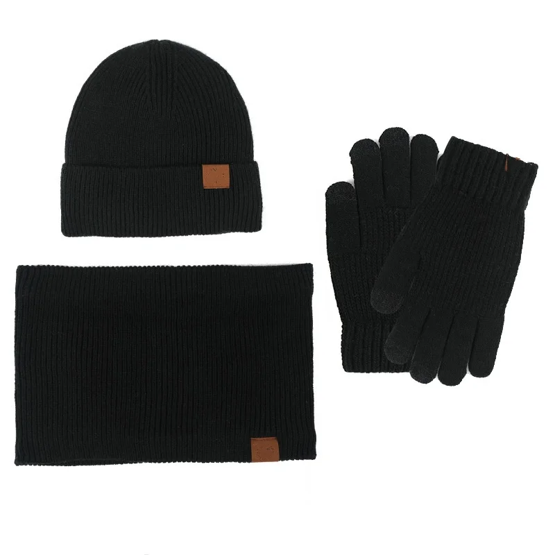 Winddichte Fahrradmütze, Halswärmer, Handschuhe-Set, Wintermütze, Schal, Handschuhe, Set, warm, rutschfest, für Hals, Kopf, Hände, Schutz, gemütlich