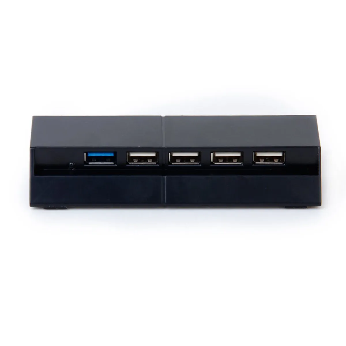 5-Port USB Expander Hub Black USB 3.0 2.0 Adapter Charging Station Slim Design Blue LED Power Indicator for