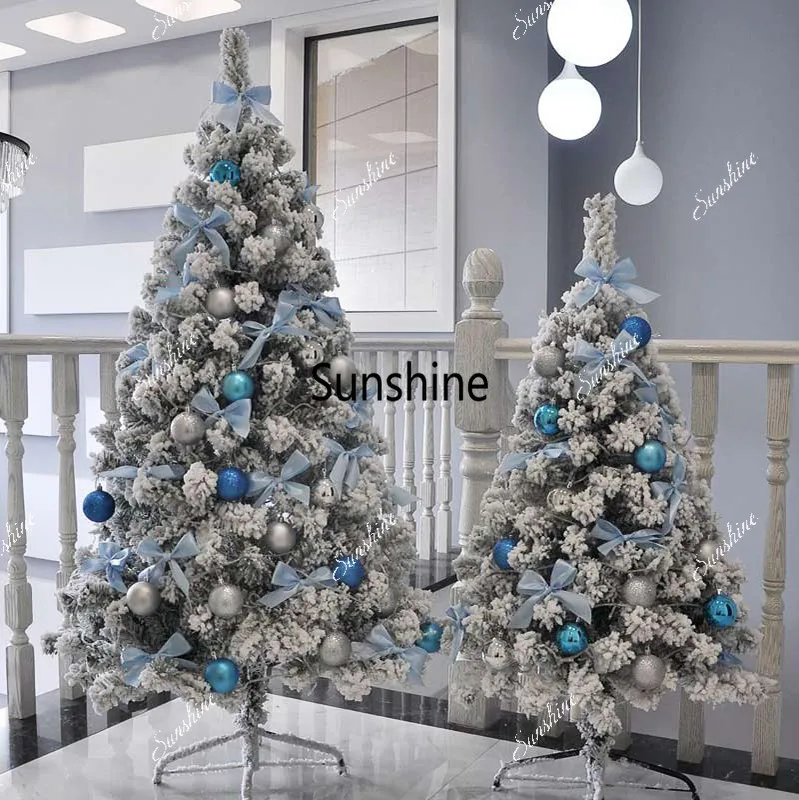 White Flocking Cedar Christmas Tree Mall Window Ornaments