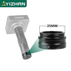 YIZHAN 0.5X Auxiliary Barlow Lens Suitable For YIZHAN-150x C-Mount Zoom Lens 25mm Thread Diameter Increase Focus Field Of View