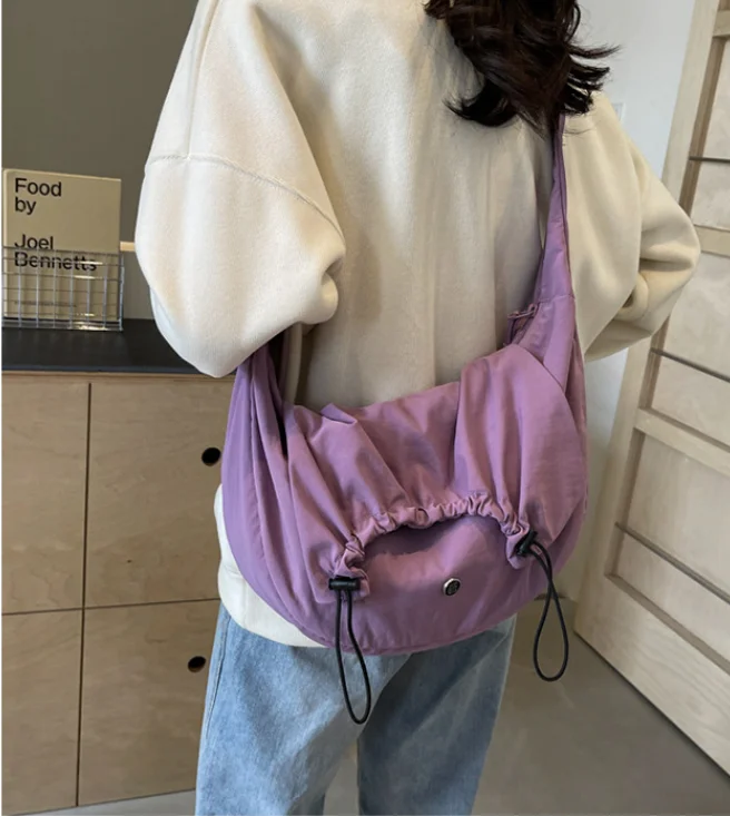 

Женская модная сумка через плечо с регулируемым ремешком на шнурке, сумки через плечо в форме полумесяца, повседневная сумка-мессенджер, уличные дорожные сумки сумка