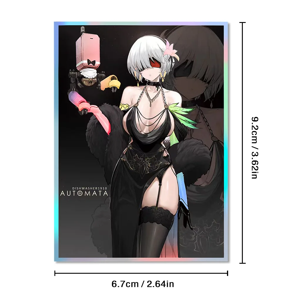 60PCS 67×92mm Holographic Anime Card Sleeves for MGT Top Loading Board Game Inner Card Protector Compatible with TCG/PTCG/PKM