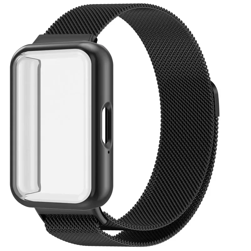 Milanese Loop Strap+Case For Samsung Galaxy Fit 3 SmartWatch Magnetic Wristband For Samsung Galaxy Fit 3 Screen Protector Cover