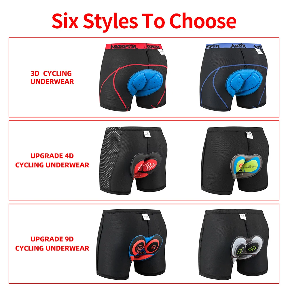 JEPOZRA Bicycle Cycling Pants 4D/9D for Men and Women, Thickened Mountain Biking Trousers, Shorts for All Seasons