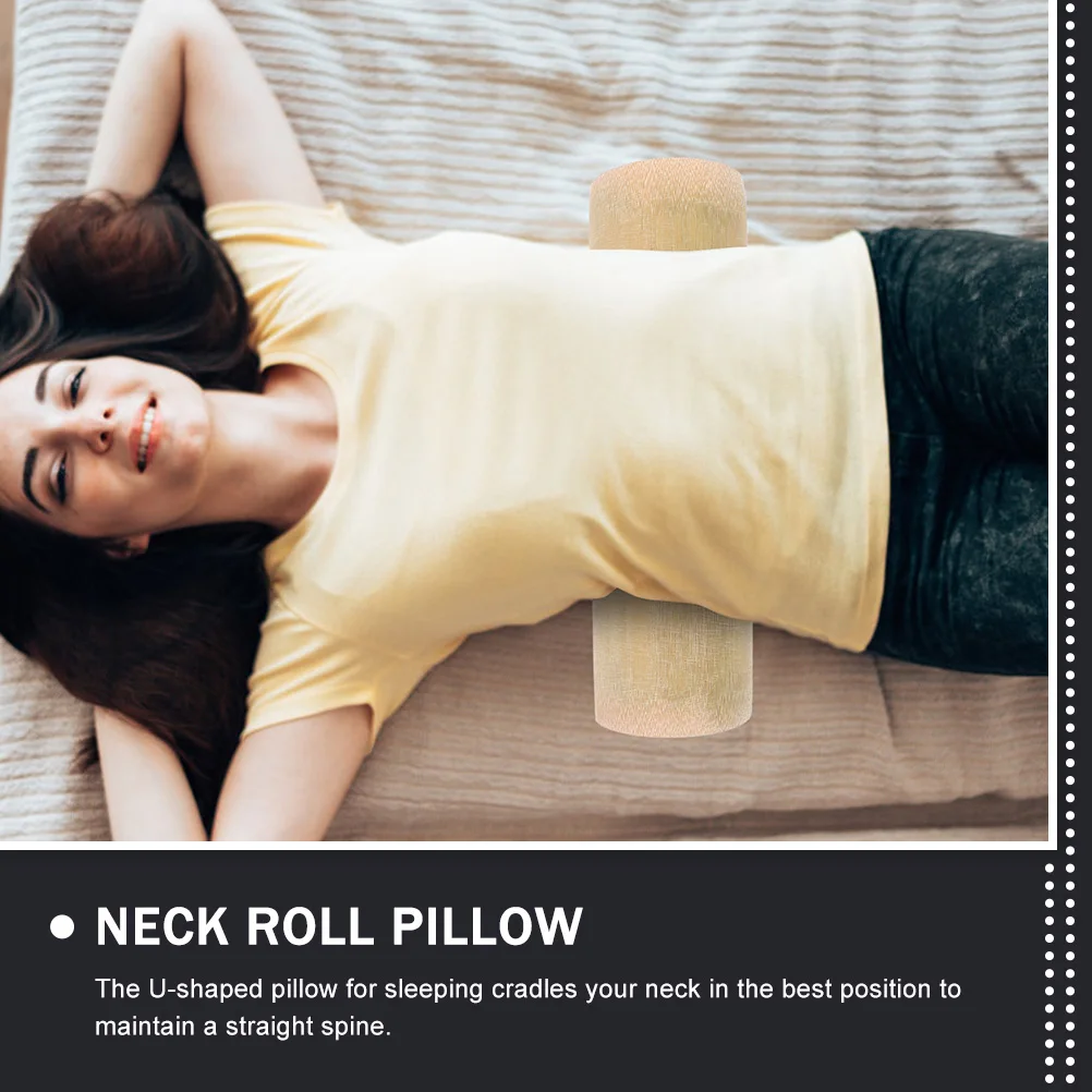 

Bamboo Cervical Pillow Lumbar Support Comfort Yellow Home Travel Neck Cushion U Shaped Sleep Aid Spinal Relief