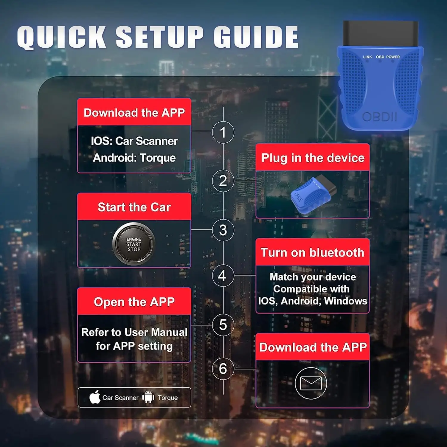 أداة تشخيص السيارة obd2 الماسح الضوئي FA40 Bluetooth 4.0 لنظام التشغيل iOS وAndroid #6