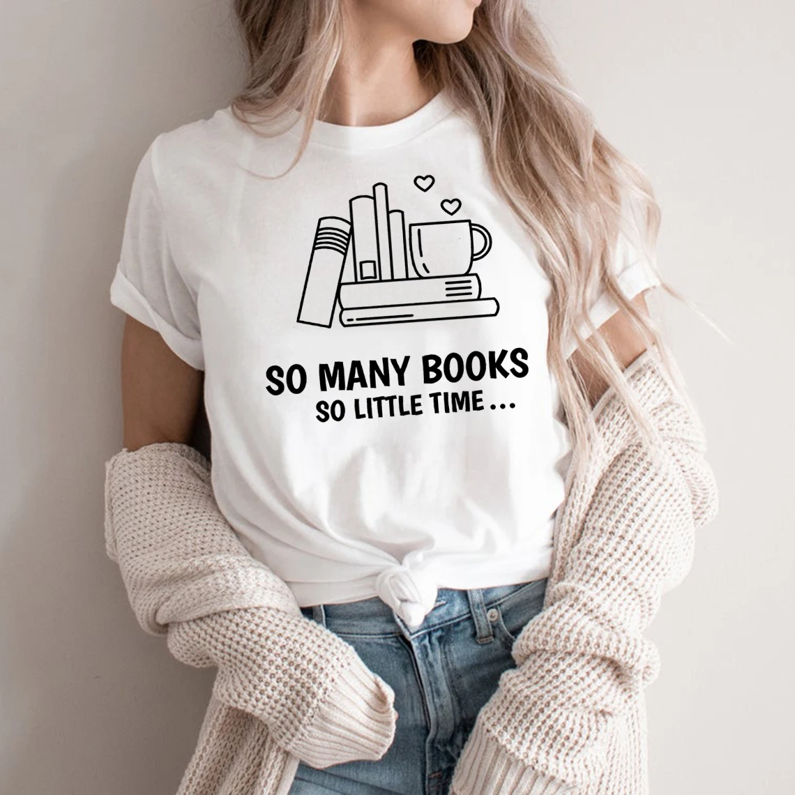 Many Books T-Shirt Book Lover T Shirt Librarian Shirt Reading Tshirt Bookworm Tee Graphic Casual Tshirt Summer Tops Personality
