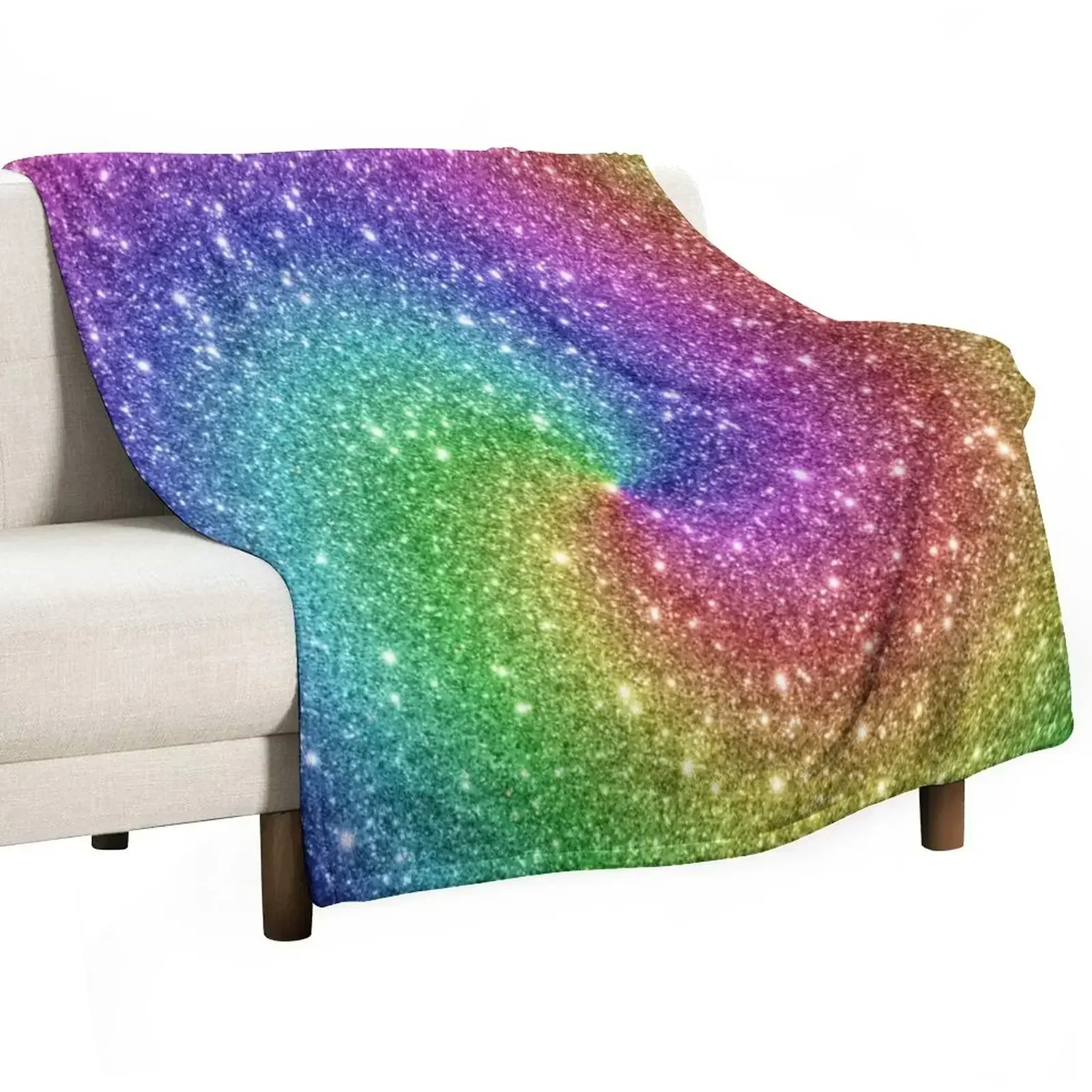 Rainbow Glitter Sparkles Texture Throw Blanket wednesday Giant Sofa Vintage Luxury Designer for winter Sofa Blankets
