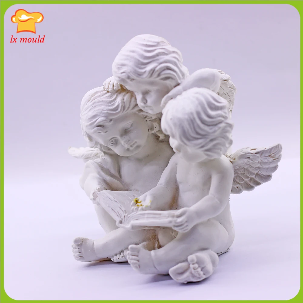 Nuovo 3D Read Angel Baby Silicone Cake Chocolate Decor Mold fai da te gesso resina candela stampo Wisdom Angels