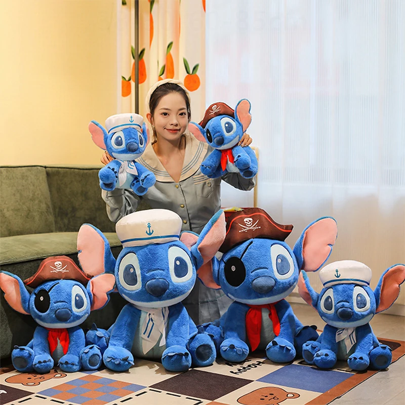 

Disney 30/60cm New Cute Cartoon Stitch Navy Pirate Plush Doll Soft Stuffed Animal Interstellar Character for Kids Birthday Gift