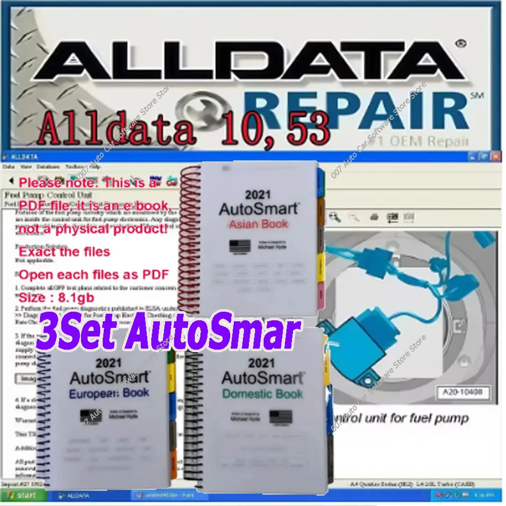 

2026 NEW AllData 10.53 Automotive Diagnostic Software with 3Set AutoSmart Locksmith Repair Manual for Vehicle Repair