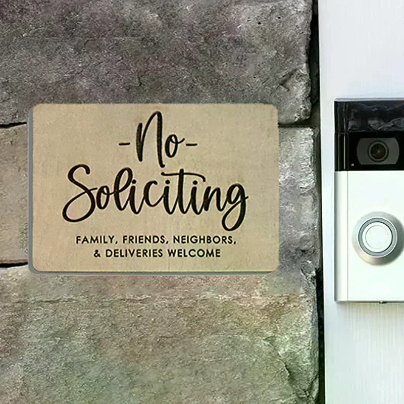 Adhesive no Soliciting Door Sign Self Wooden Baby Sleeping Sign Door Bell Sign Please do Not Disturb Privacy