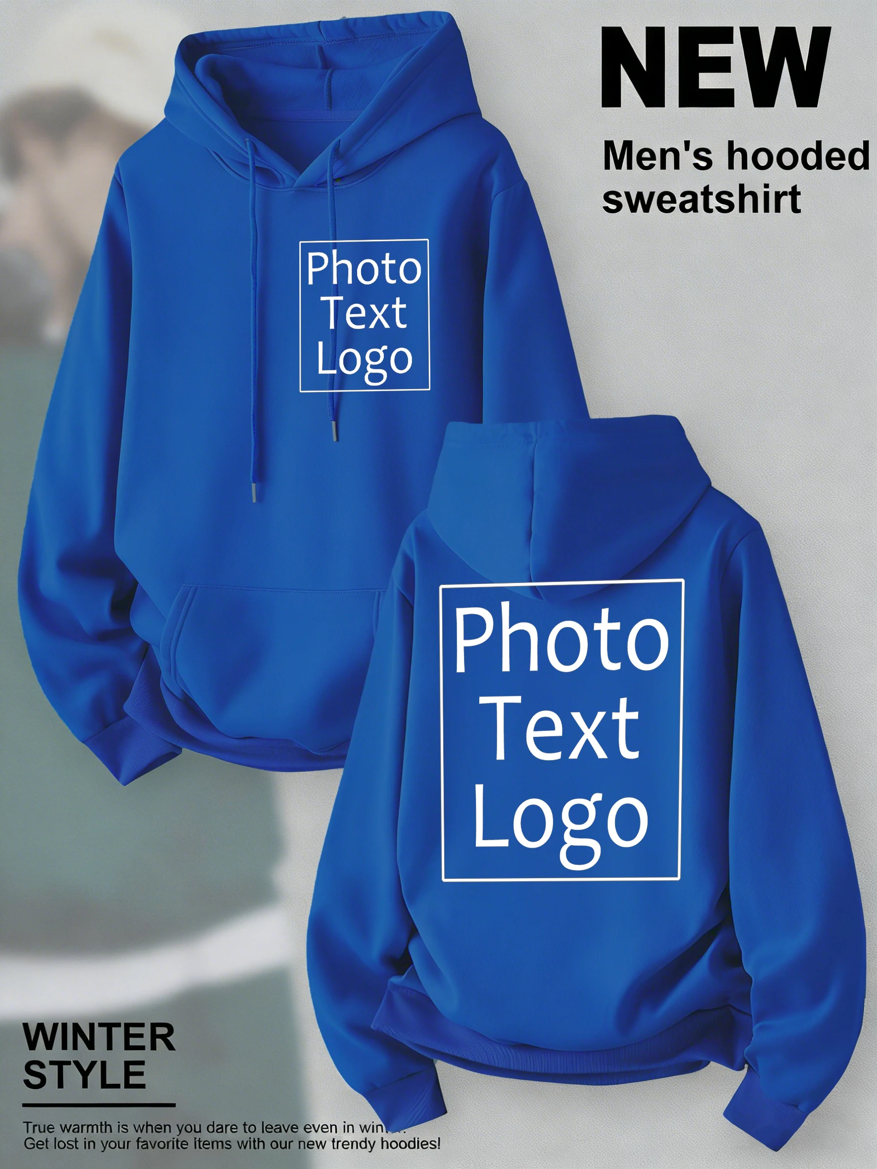 Personalisierter, individuell gestalteter Herbst-Freizeit-Sport-Hoodie für Herren, Fleece-Team-Basic-Sweatshirts, Streetwear, Büro-Arbeitskleidung, kreative Kleidung – Detail 16