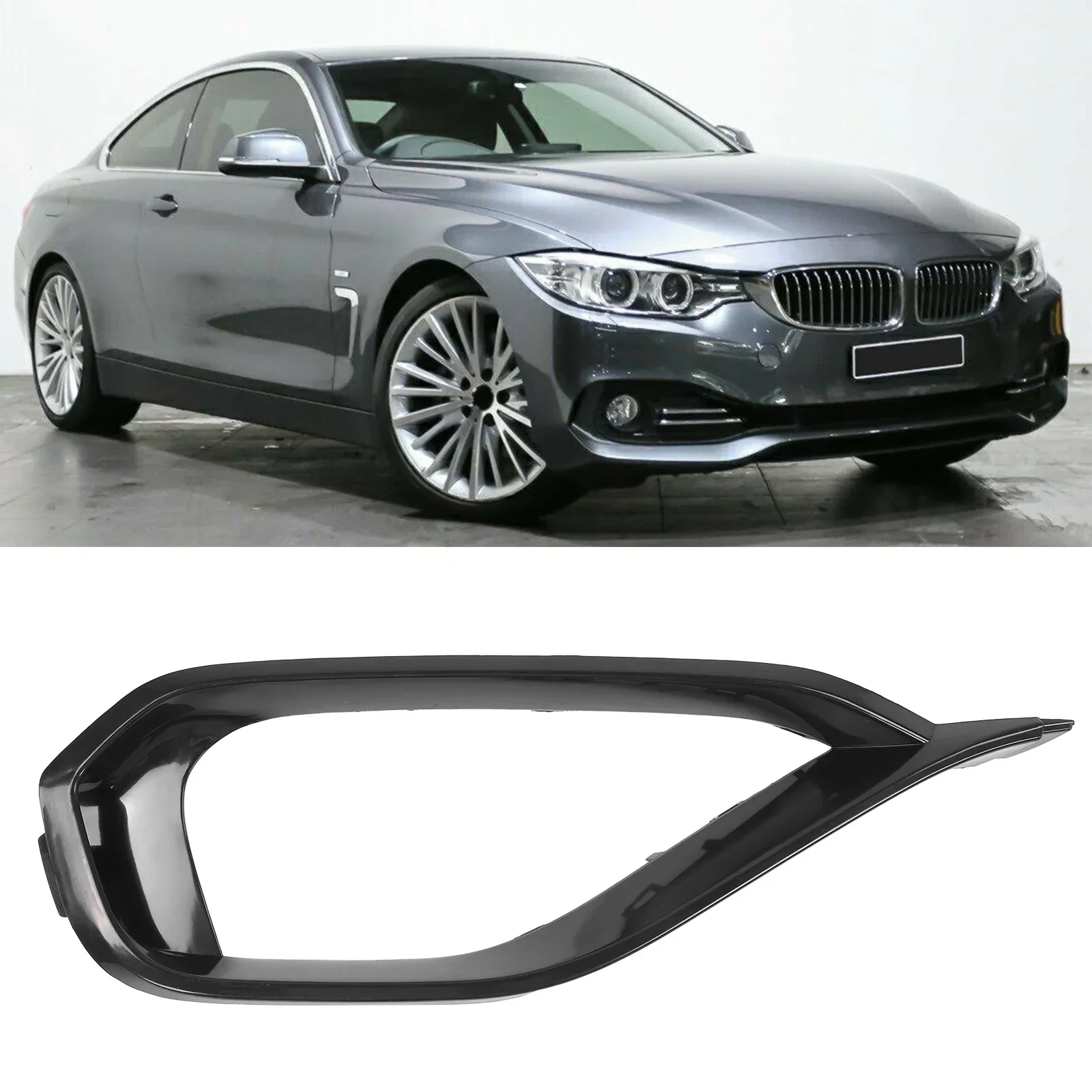 

Fog Light Grille ABS Bumper Fog Light Trim Finisher for BMW 428i xDrive F32/F33/F36 2014-2016 51117294839 51117294840