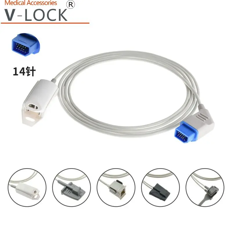 Adult Child Neonate Finger Clip Silicone SPO2 Sensor For NIHON KOHDEN Square14PIN Patient Monitor