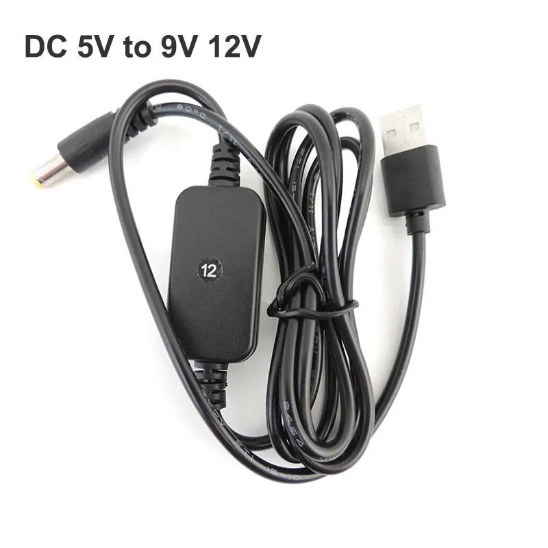 USB Power Boost Line USB DC 5V to DC 9V 12V Step Up Cable Module connector Converter Adapter power supply Cable 5.5*2.1mm Plug