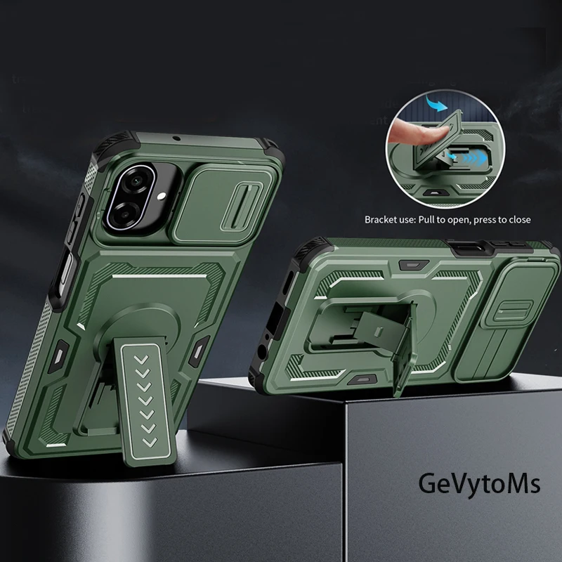 Lens Protect Heavy Duty Solid Case For Samsung Galaxy A08 4G/5G Rugged Military Kickstand Case For Samsung A08 GalaxyA08 Cases