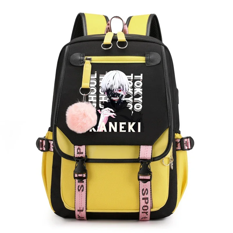 Hot Anime Kaneki Ken Print Backpack Women Men Large Capacity Travel Bag Fashion Backpack Boys Girls School Bag