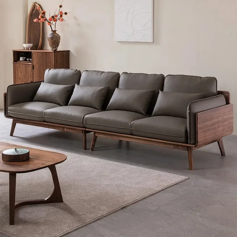 New Chinese Style Solid Wood Living Room Sofas Minimalist Aesthetics Lounge Classic Sofa Living Room High-end Design Furniture