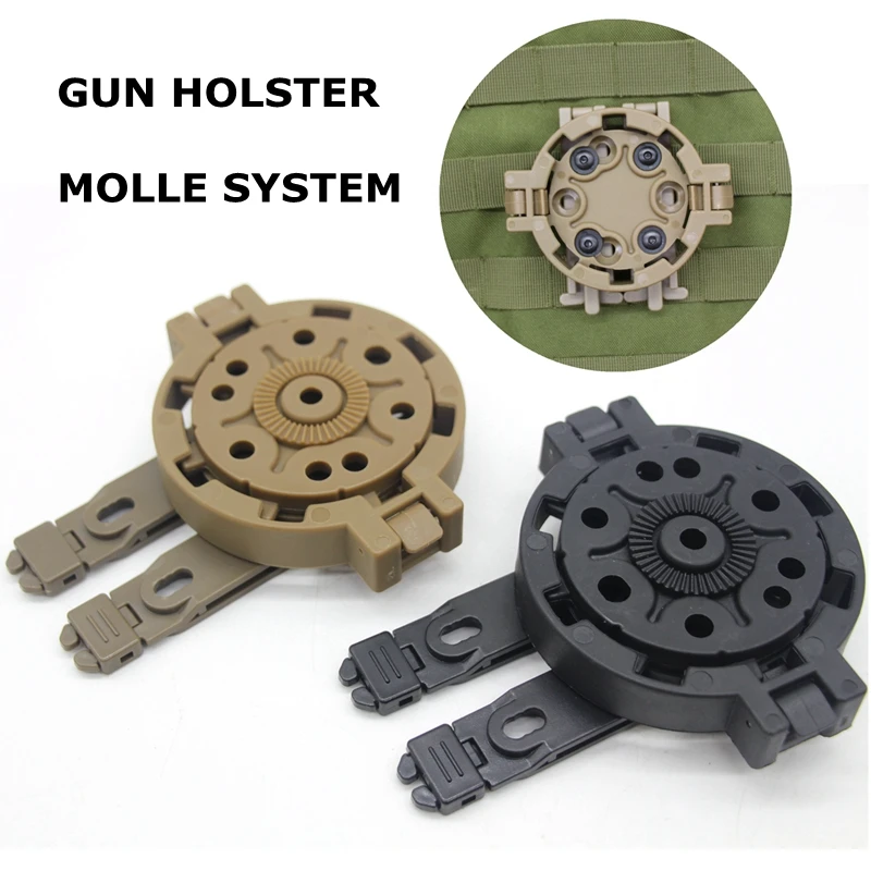 Tactical Molle Quick Disconnect Kit Hunting Gun Holster 360 Degree Angles Platform Holster Adapter for Glock 17 19 22 23