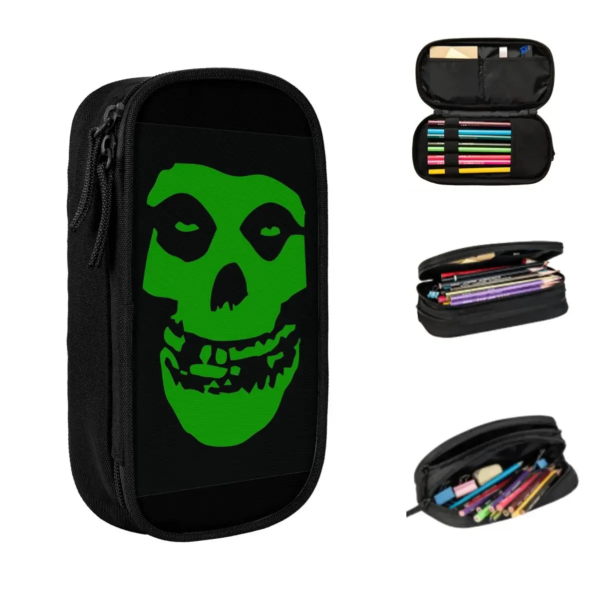 

Misfits Skull Pencil Cases Large Capacity Pen Bags Pen Box Pencil Pouch For Boys Girls Students Stationery School Office