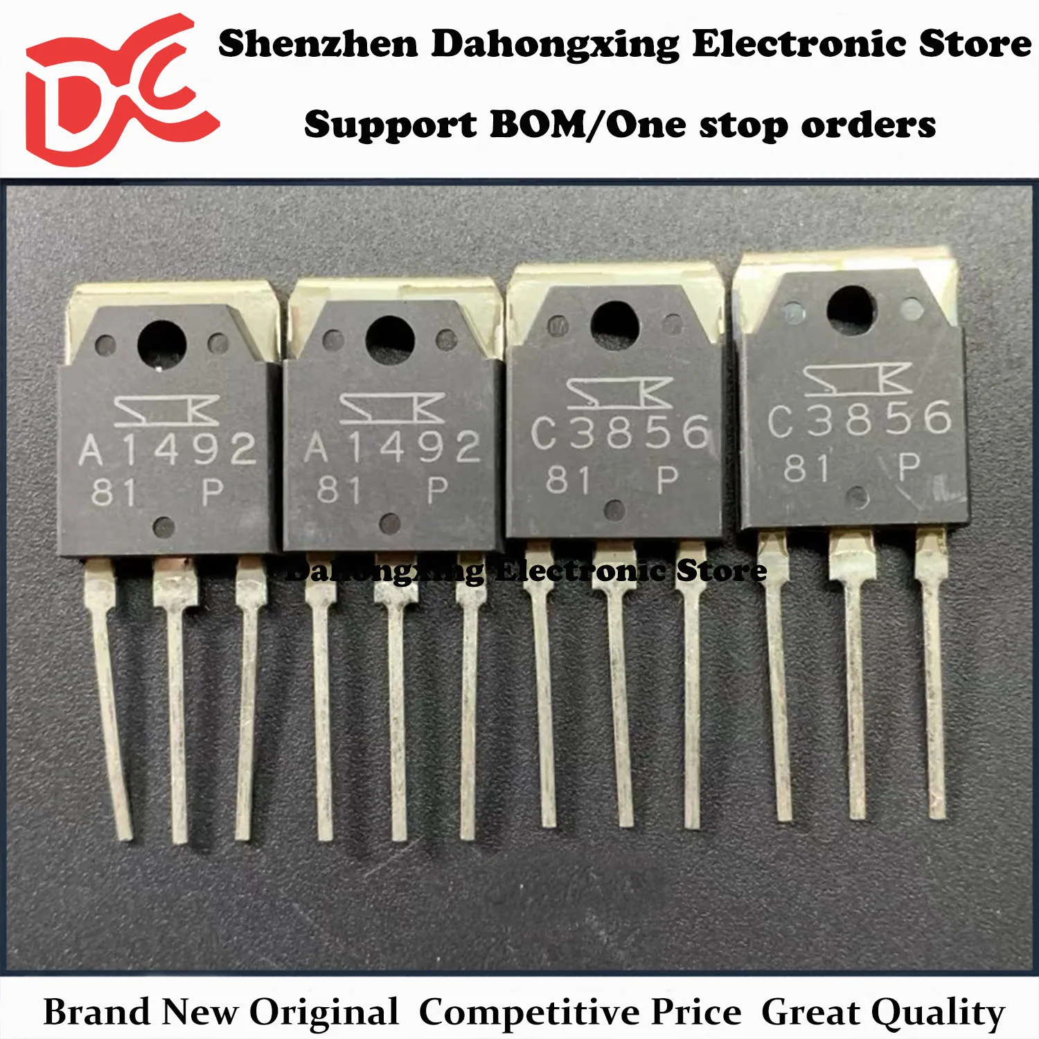 

New Original 5Pair 2SA1492 + 2SC3856 TO-3P Audio Amplifier Transistor Electronic Components Great Quality