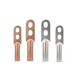 DTS Double Screw Hole Two Bore Copper Oil-Plugging Electric Cable Wire Tubular Lug Connection Connector Cord End Crimp Terminal