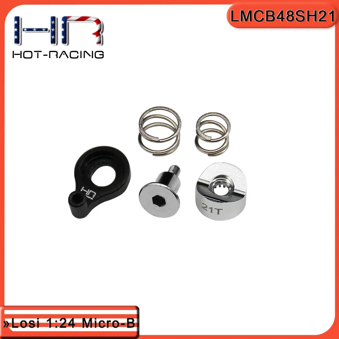 Hot Racing HR CNC Aluminum Servo Saver 21T w/ Steel Spring for LMCB14HL01 Compatible Savox SH-0255MG/0257MG/0256 Losi Micro-B​
