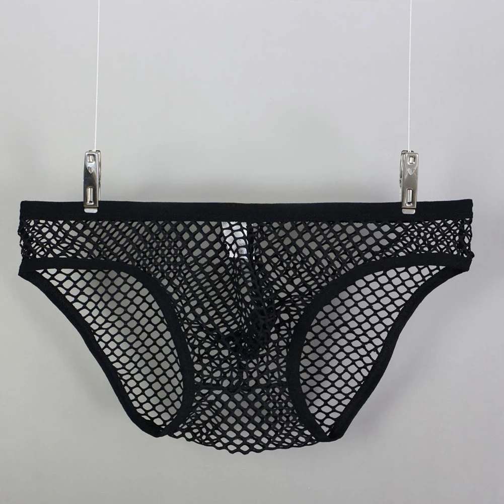 See Through Underwear Transparent Clubwear Briefs Shorts Bulge Pouch Underpants Knickers Low Waist Men G-String