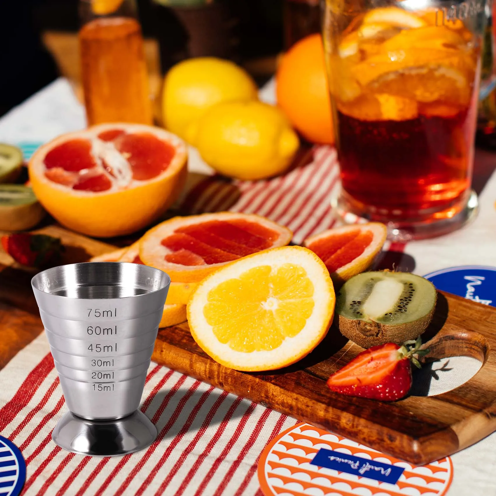 AS94-Measuring Shot Cup Ounce Jigger Bar Cocktail Drink Mixer Liquor Measuring Cup Mojito Measurer Milk Coffee Mug Stainless Ste