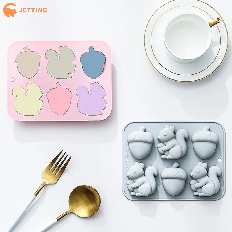 (New) 6-hole Squirrel Oak Cake - đánh giá và giá Silicone Cake Mold